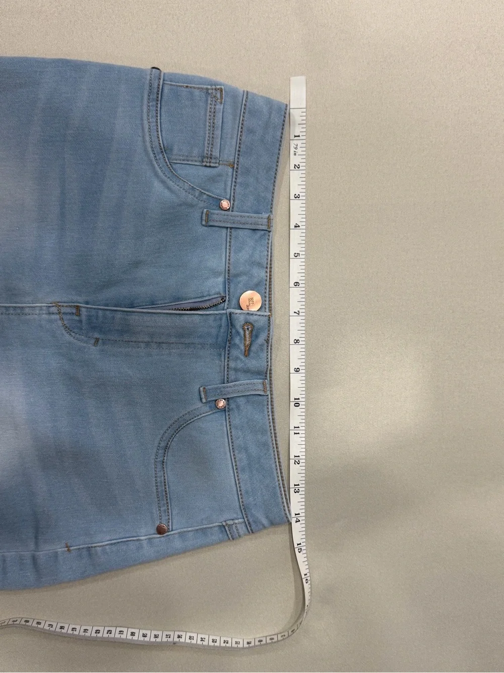 1822 Denim Blue Stretch Denim Skirt Front Slit 27” Comfortable Fit Size 6 - Picture 11 of 12